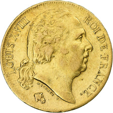 Frankreich, Louis XVIII, 20 Francs, Louis XVIII, 1818, Paris, Gold, SS+
