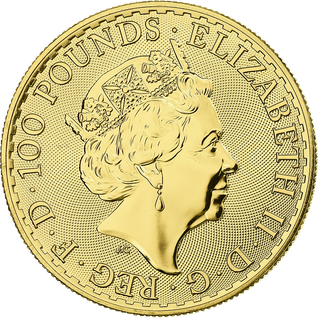Great Britain, 100 Pounds, Britannia, 2022, British Royal Mint, 1 Oz, Gold
