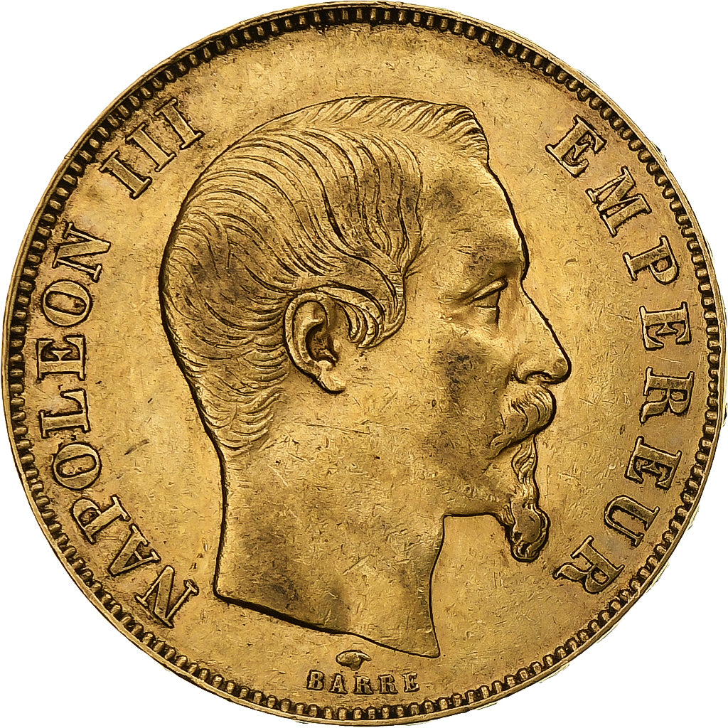 Moneda, Francia, Napoleon III, 50 Francs, 1857, Paris, MBC, Oro, KM:785.1