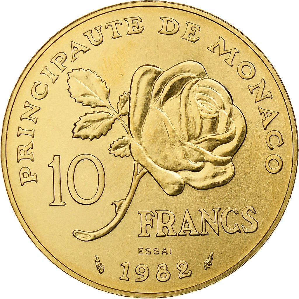 Monnaie, Monaco, Grace Kelly, 10 Francs, 1982, Paris, ESSAI, FDC, Or, KM:E74