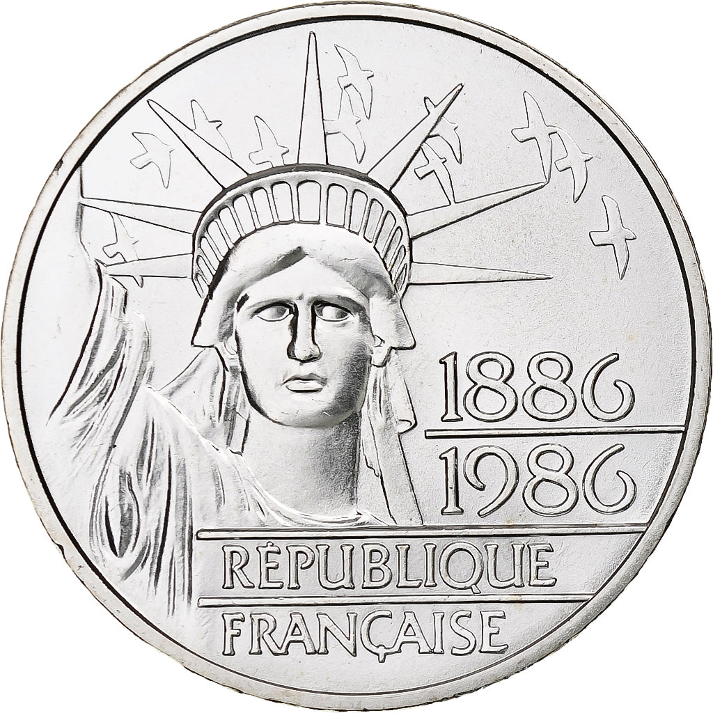 Moeda, França, 100 Francs, 1986, MS(65-70), Prata, KM:P972, Gadoury:901p