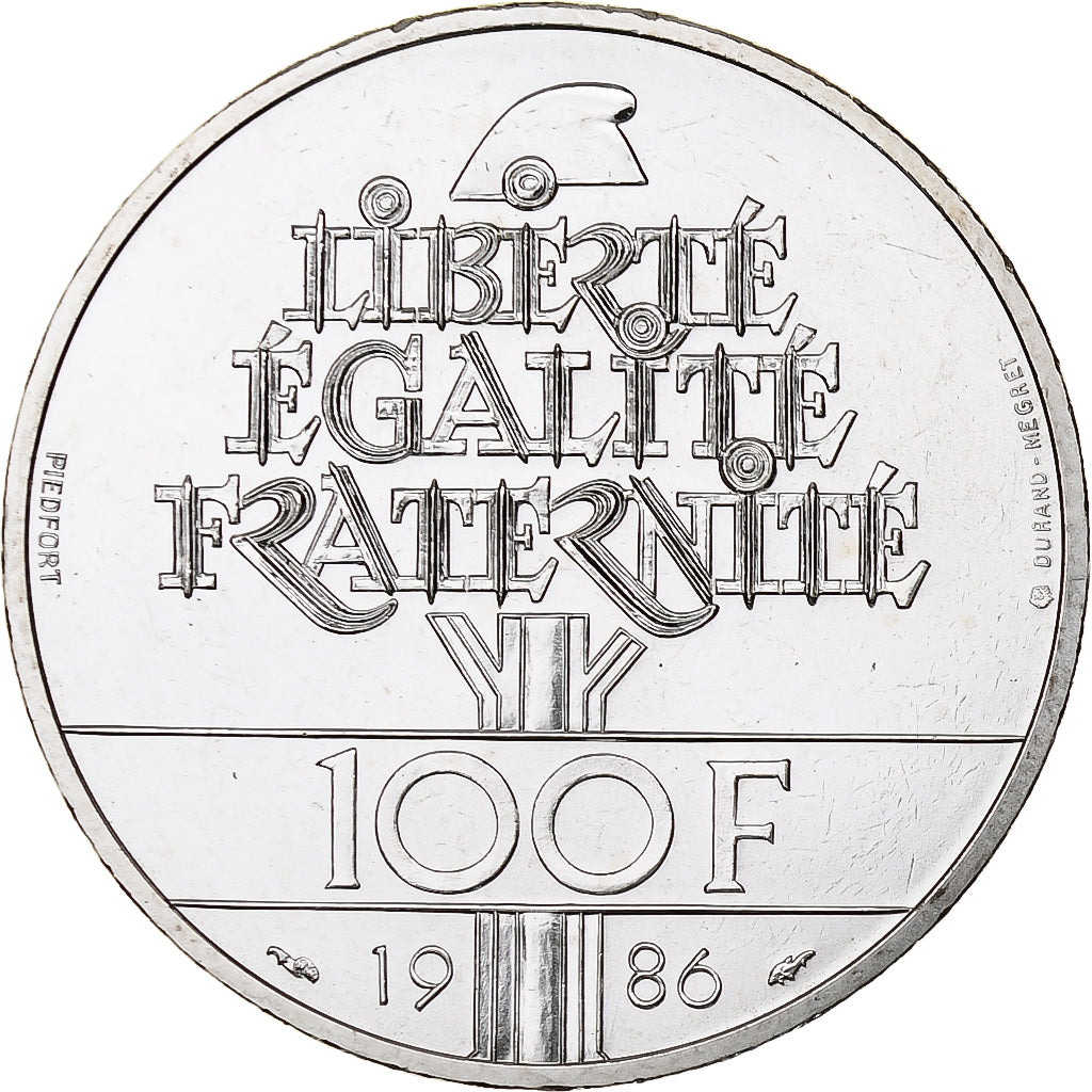 Moeda, França, 100 Francs, 1986, MS(65-70), Prata, KM:P972, Gadoury:901p