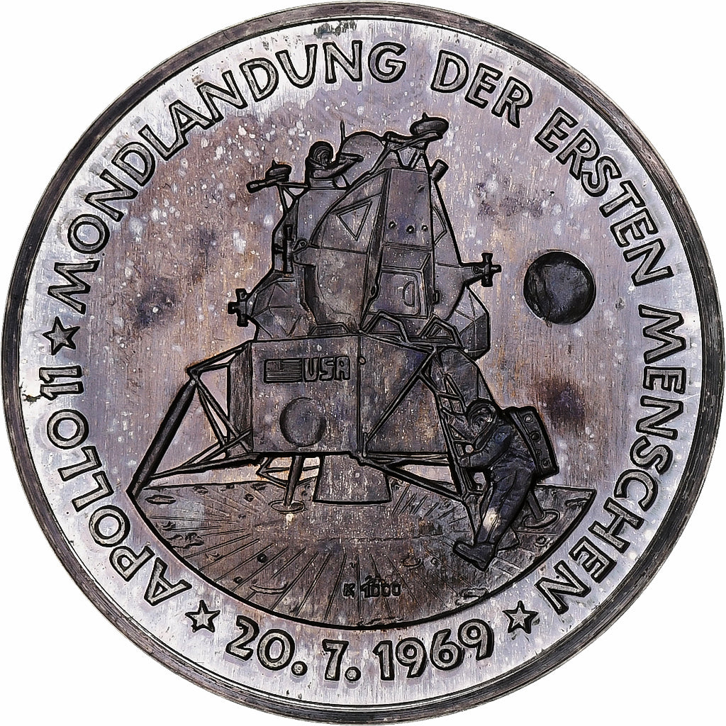 Germany, Medal, WERNHER V. BRAUN, MONDLANDUNG, MS(60-62), Silver