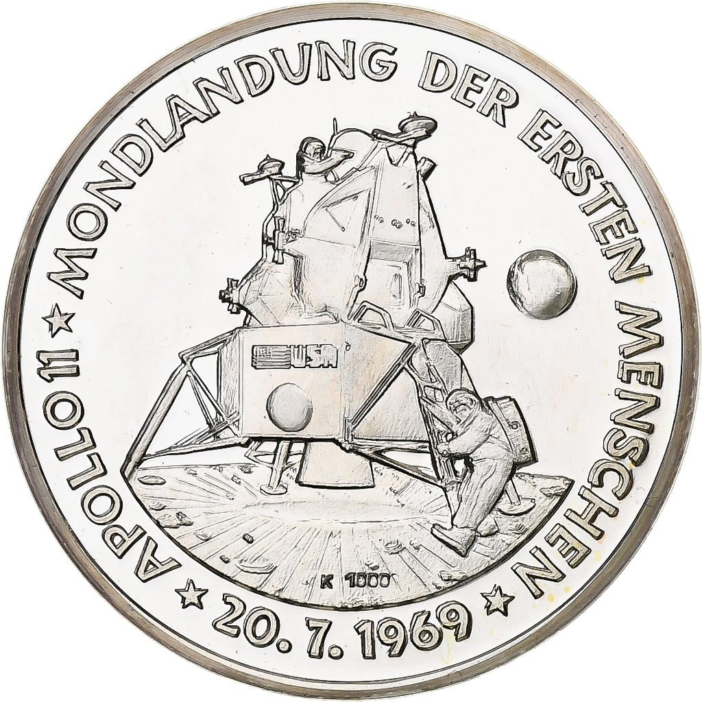 Germany, Medal, WERNHER V. BRAUN, MONDLANDUNG, MS(60-62), Silver