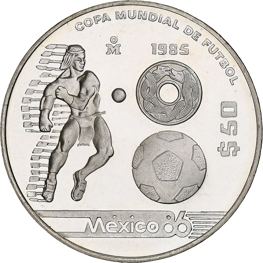 Coin, Mexico, 50 Pesos, 1985, Mexico City, MS(63), Silver, KM:504