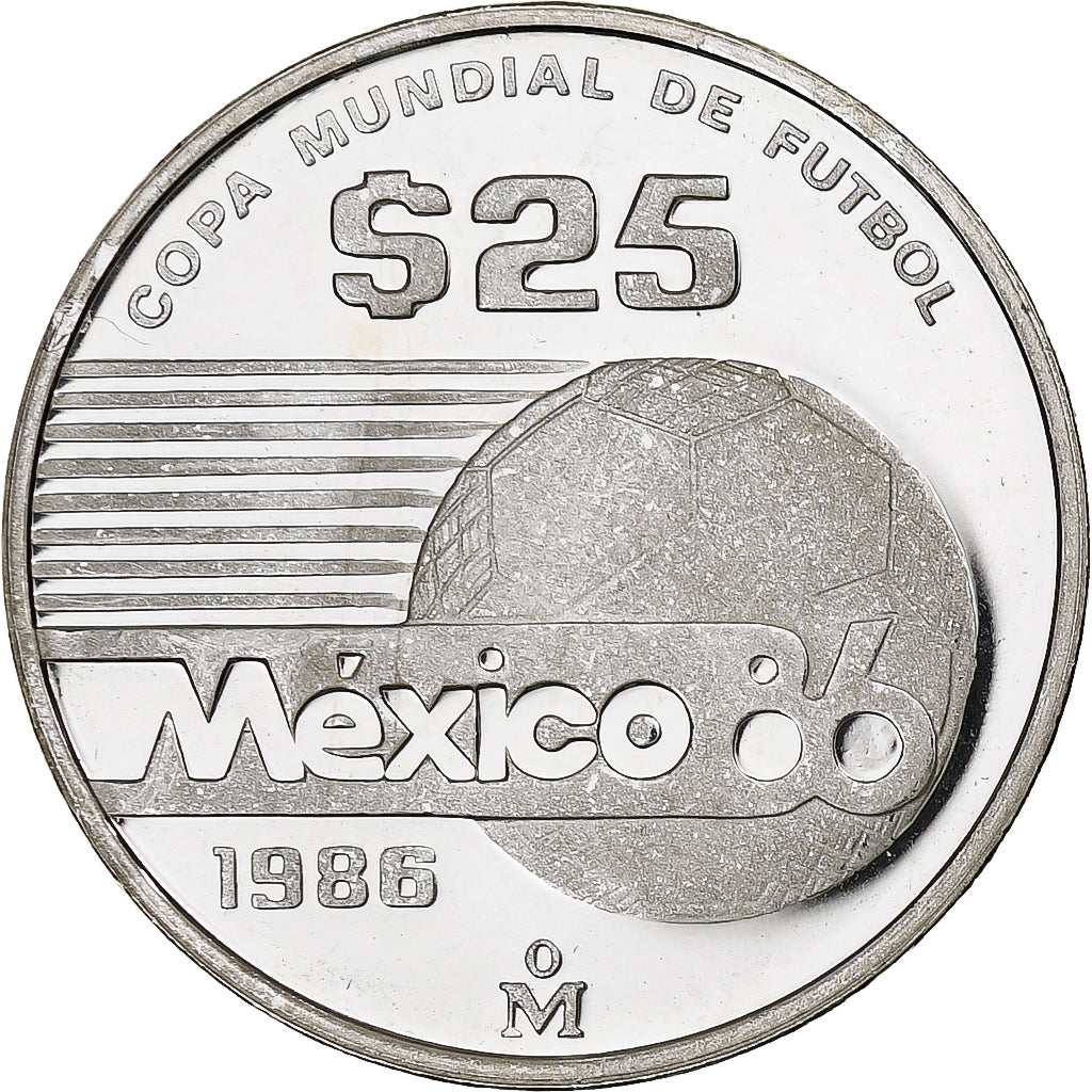 Coin, Mexico, 25 Pesos, 1986, Mexico City, MS(63), Silver, KM:497a