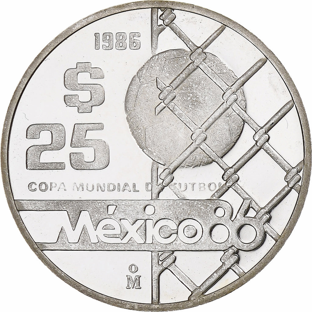 Coin, Mexico, 25 Pesos, 1986, Mexico City, MS(63), Silver, KM:519