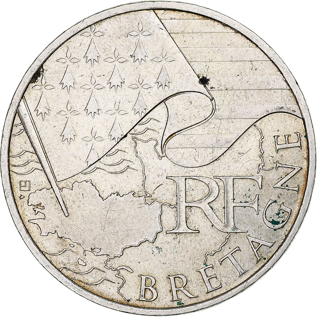 France, 10 Euro, 2010, Bretagne, EF(40-45), Silver, KM:1648