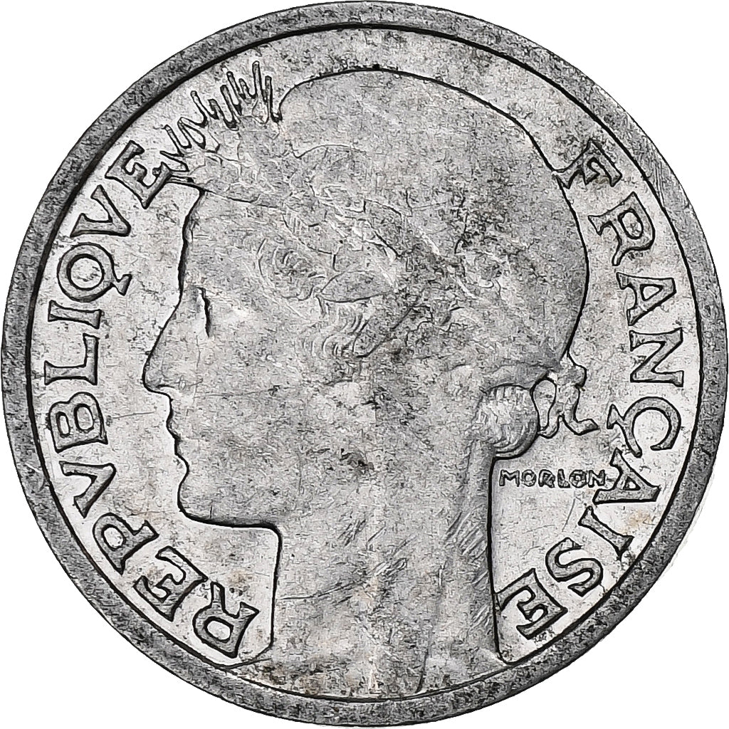 Moneda, Francia, Morlon, 50 Centimes, 1945, Paris, MBC+, Aluminio, KM:894.1a