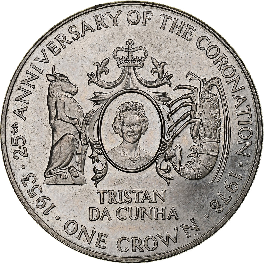 Coin, Tristan Da Cunha, Elizabeth II, Crown, 1978, Pobjoy Mint, AU(55-58)