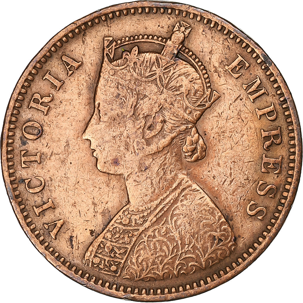 Moneta, INDIA - BRITANNICA, Victoria, 1/4 Anna, 1886, MB, Rame, KM:486