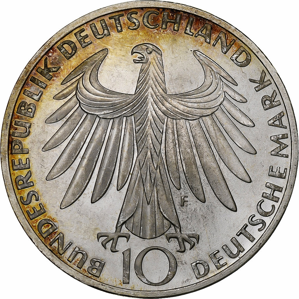 Coin, GERMANY - FEDERAL REPUBLIC, 10 Mark, 1972, Stuttgart, MS(63), Silver