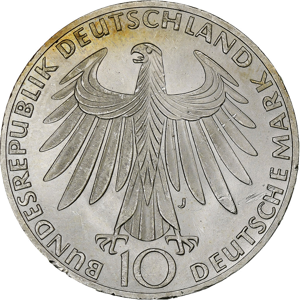 Coin, GERMANY - FEDERAL REPUBLIC, 10 Mark, 1972, Hambourg, MS(60-62), Silver