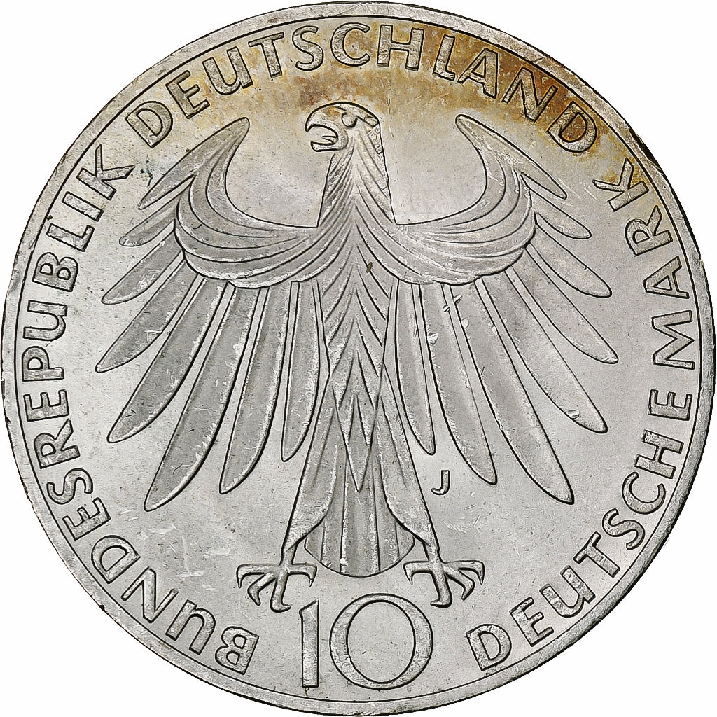 Coin, GERMANY - FEDERAL REPUBLIC, 10 Mark, 1972, Hambourg, MS(63), Silver