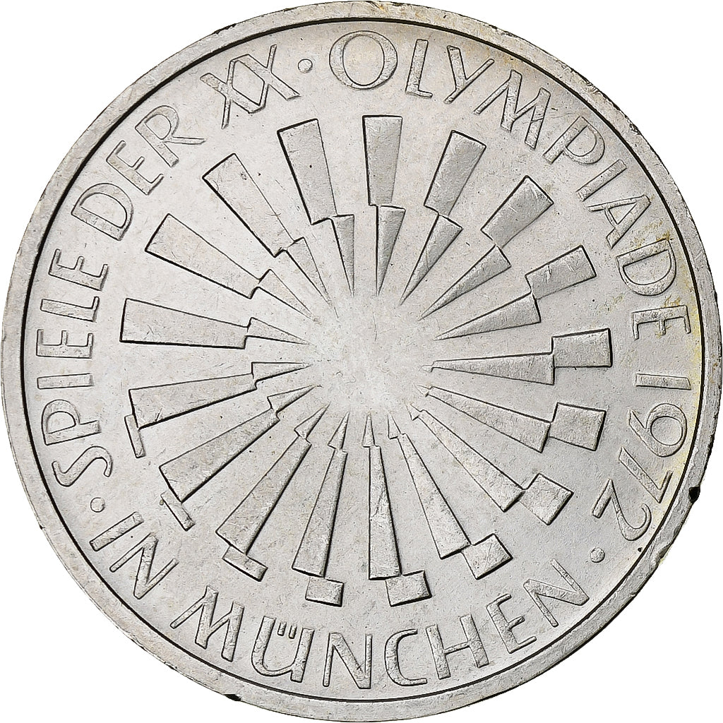 Moneta, GERMANIA - REPUBBLICA FEDERALE, 10 Mark, 1972, Stuttgart, SPL, Argento