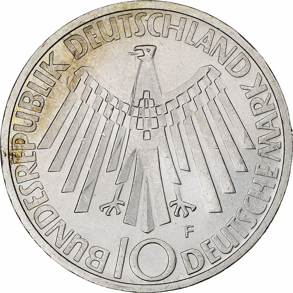 Moneta, GERMANIA - REPUBBLICA FEDERALE, 10 Mark, 1972, Stuttgart, SPL, Argento