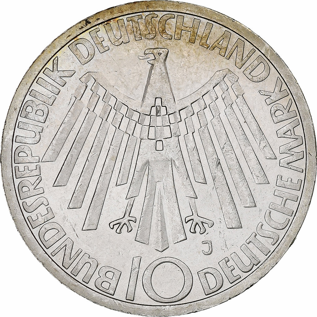 Coin, GERMANY - FEDERAL REPUBLIC, 10 Mark, 1972, Hamburg, MS(60-62), Silver