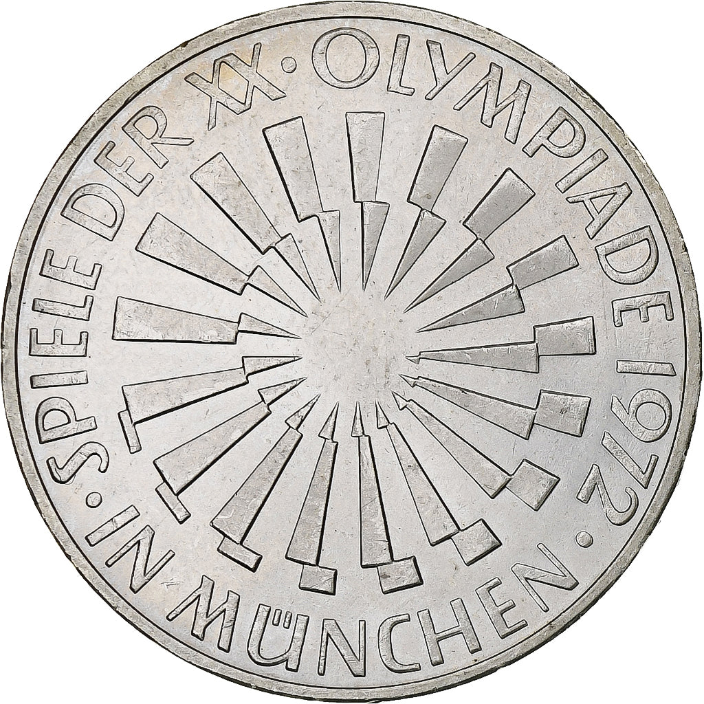Moneta, GERMANIA - REPUBBLICA FEDERALE, 10 Mark, 1972, Hamburg, SPL, Argento