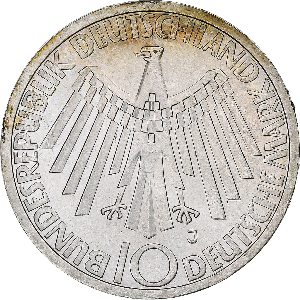 Moneta, GERMANIA - REPUBBLICA FEDERALE, 10 Mark, 1972, Hamburg, SPL, Argento