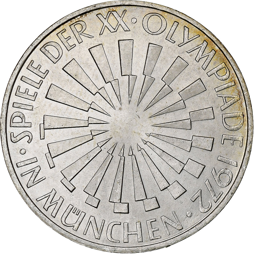 Coin, GERMANY - FEDERAL REPUBLIC, 10 Mark, 1972, Munich, MS(63), Silver, KM:130