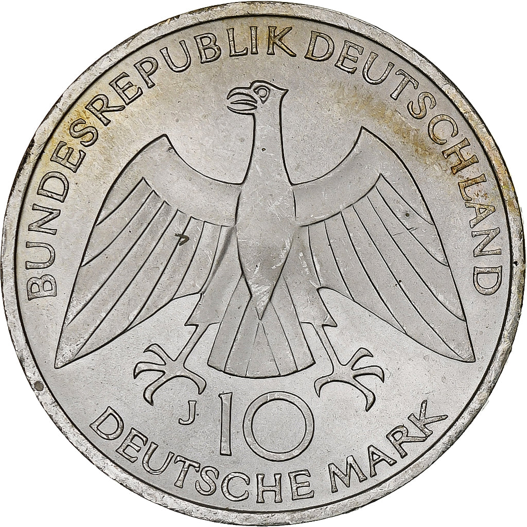 Coin, GERMANY - FEDERAL REPUBLIC, 10 Mark, 1972, Hamburg, MS(60-62), Silver