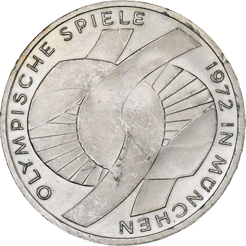Coin, GERMANY - FEDERAL REPUBLIC, 10 Mark, 1972, Stuttgart, MS(60-62), Silver