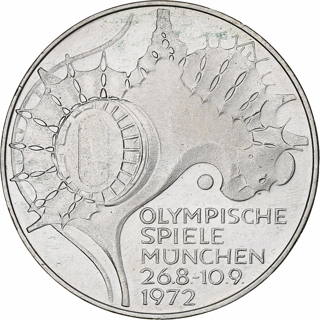 Coin, GERMANY - FEDERAL REPUBLIC, 10 Mark, 1972, Stuttgart, MS(63), Silver