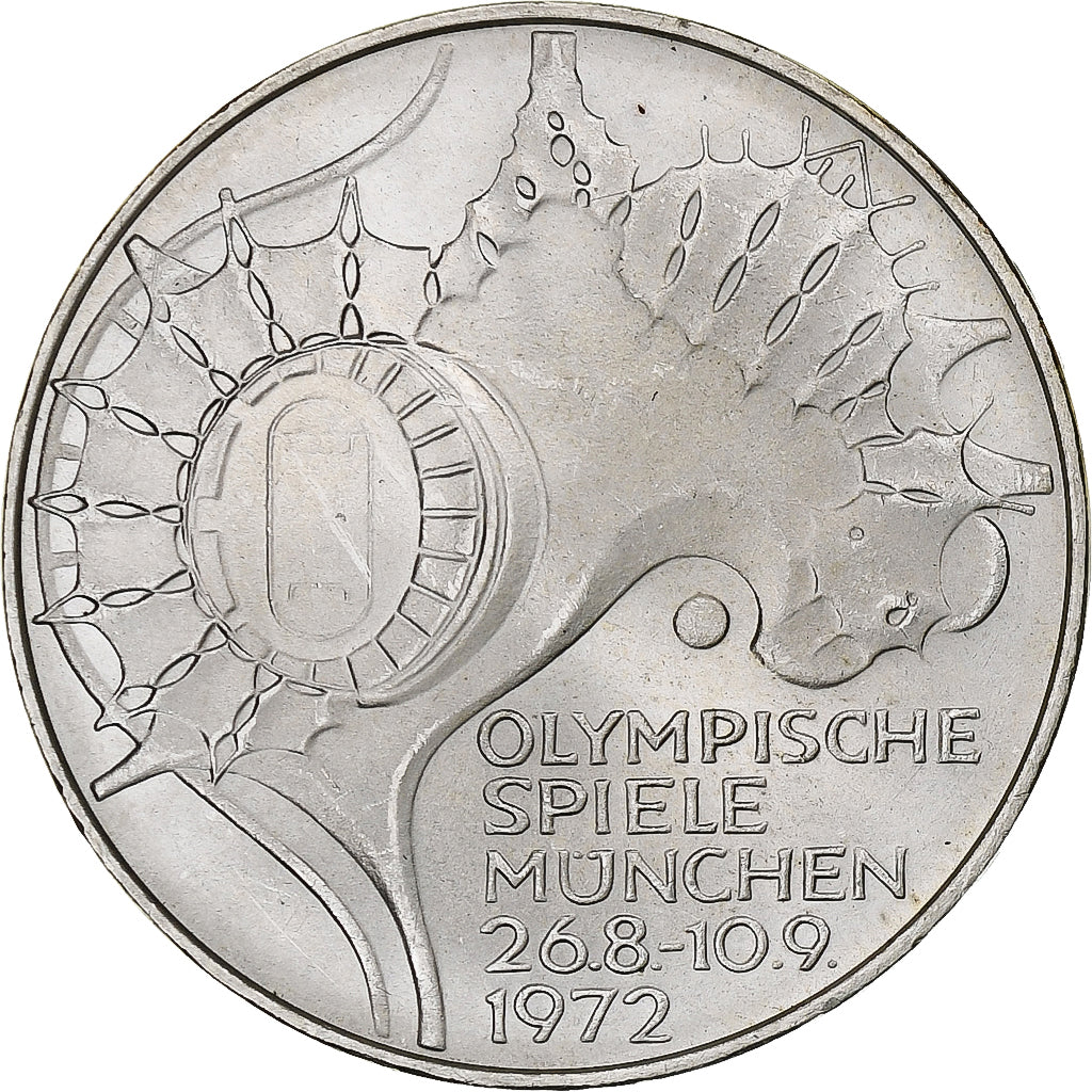 Coin, GERMANY - FEDERAL REPUBLIC, 10 Mark, 1972, Stuttgart, MS(63), Silver