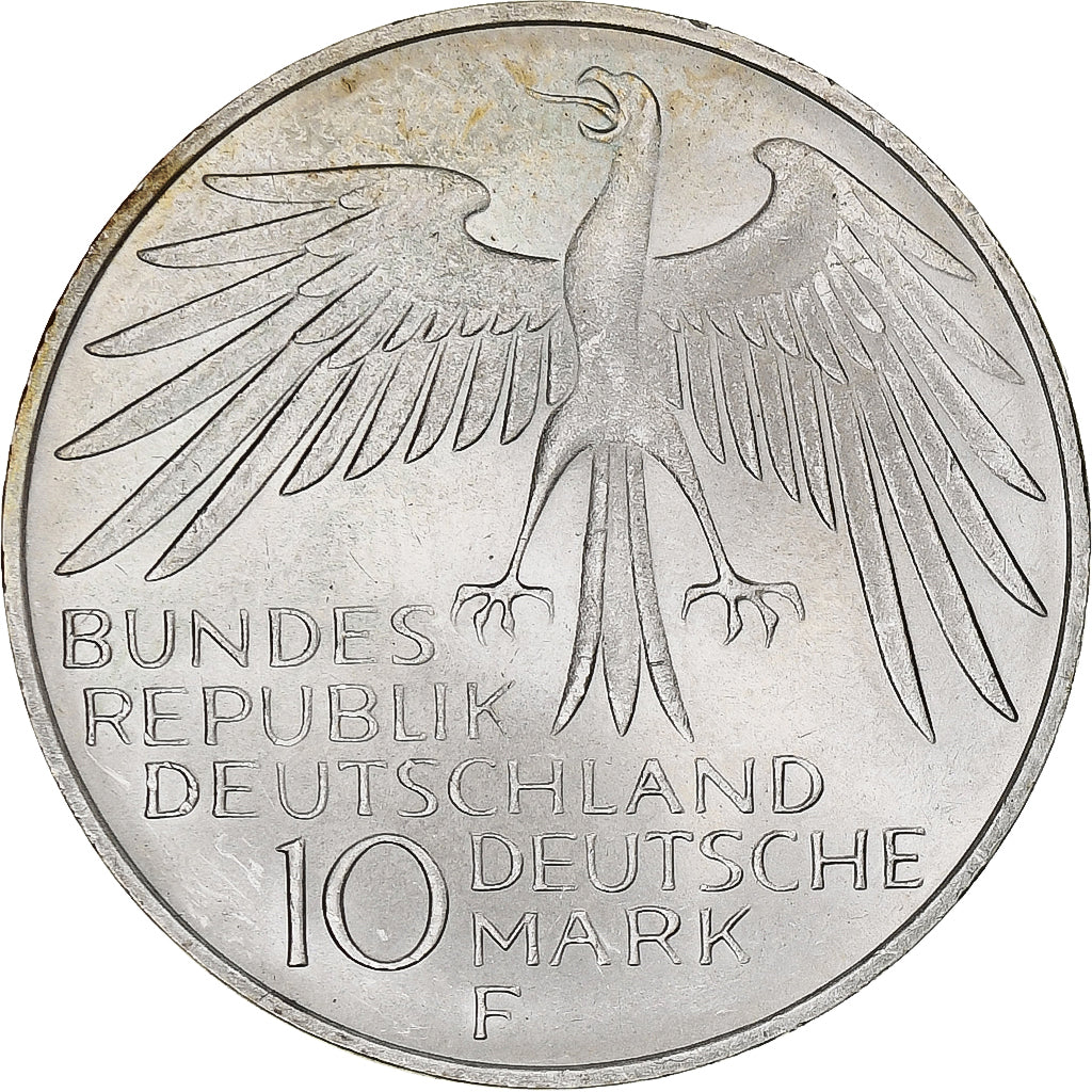 Coin, GERMANY - FEDERAL REPUBLIC, 10 Mark, 1972, Stuttgart, MS(63), Silver