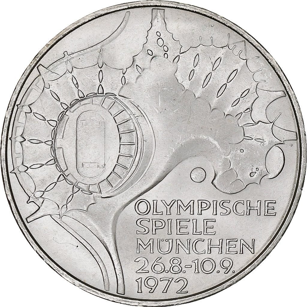 Coin, GERMANY - FEDERAL REPUBLIC, 10 Mark, 1972, Munich, AU(55-58), Silver