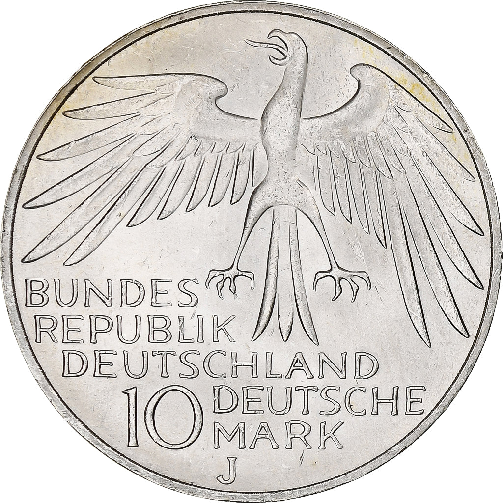 Coin, GERMANY - FEDERAL REPUBLIC, 10 Mark, 1972, Hamburg, AU(55-58), Silver