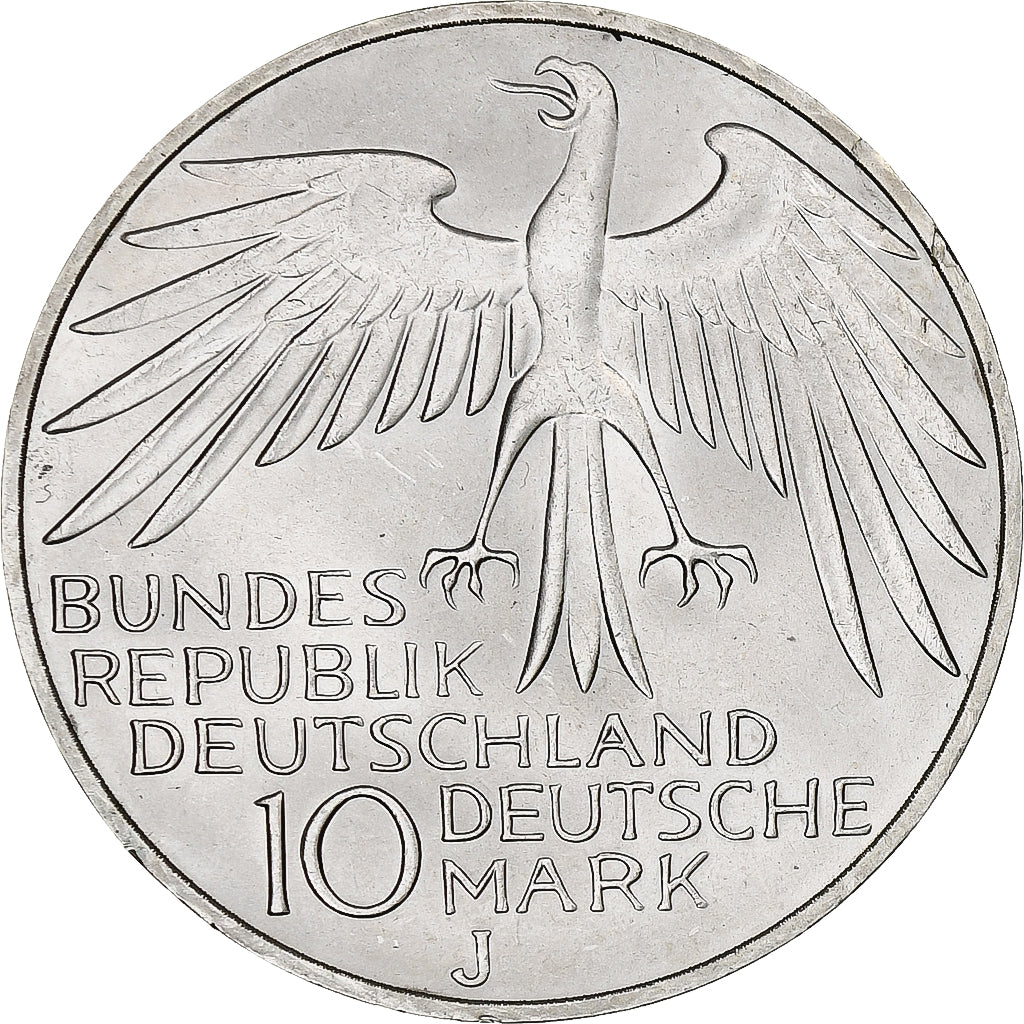 Moneta, GERMANIA - REPUBBLICA FEDERALE, 10 Mark, 1972, Hamburg, SPL, Argento