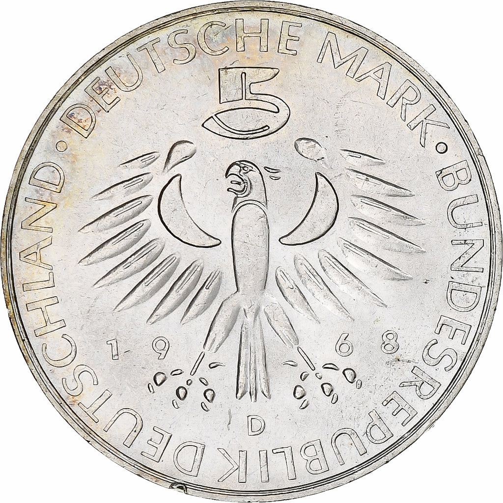 Coin, GERMANY - FEDERAL REPUBLIC, 5 Mark, 1968, Munich, Germany, MS(60-62)