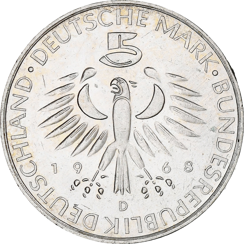 Coin, GERMANY - FEDERAL REPUBLIC, 5 Mark, 1968, Munich, Germany, MS(60-62)