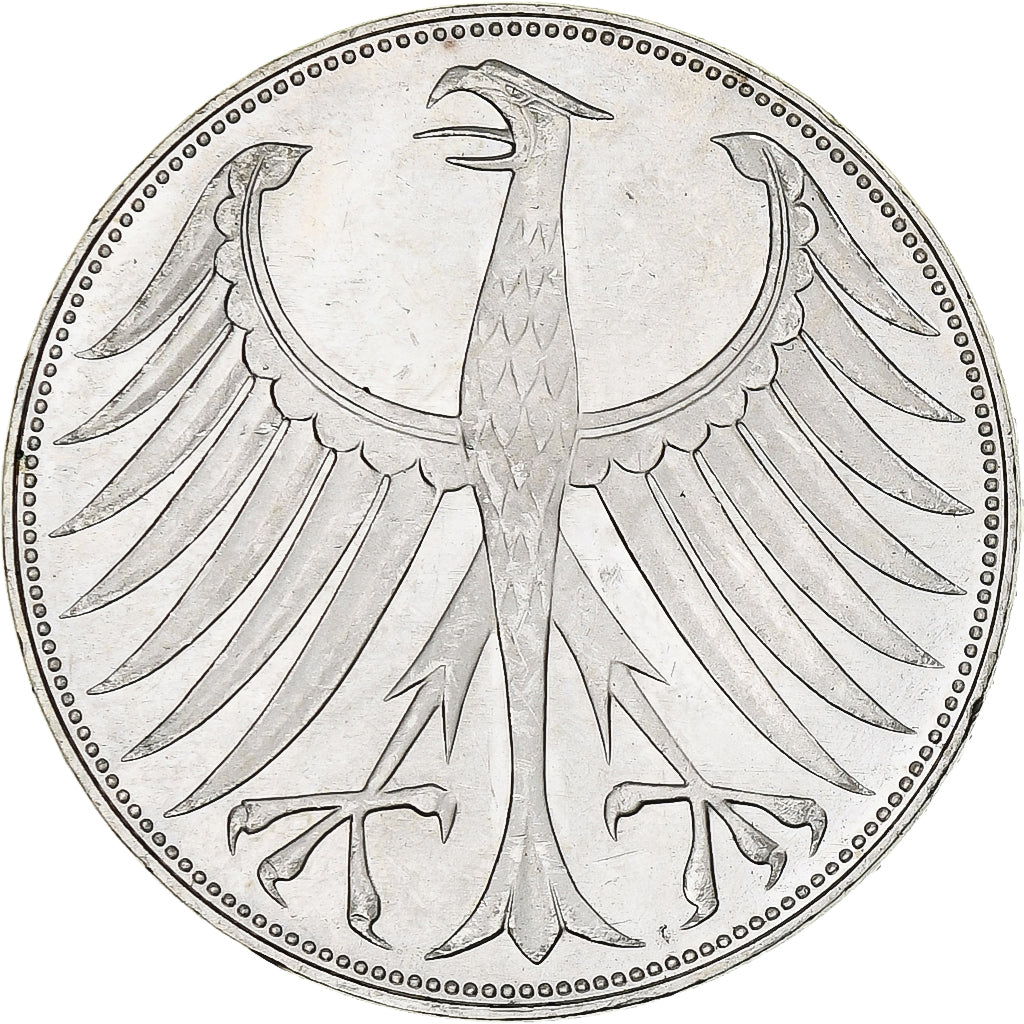 Coin, GERMANY - FEDERAL REPUBLIC, 5 Mark, 1971, Karlsruhe, MS(60-62), Silver
