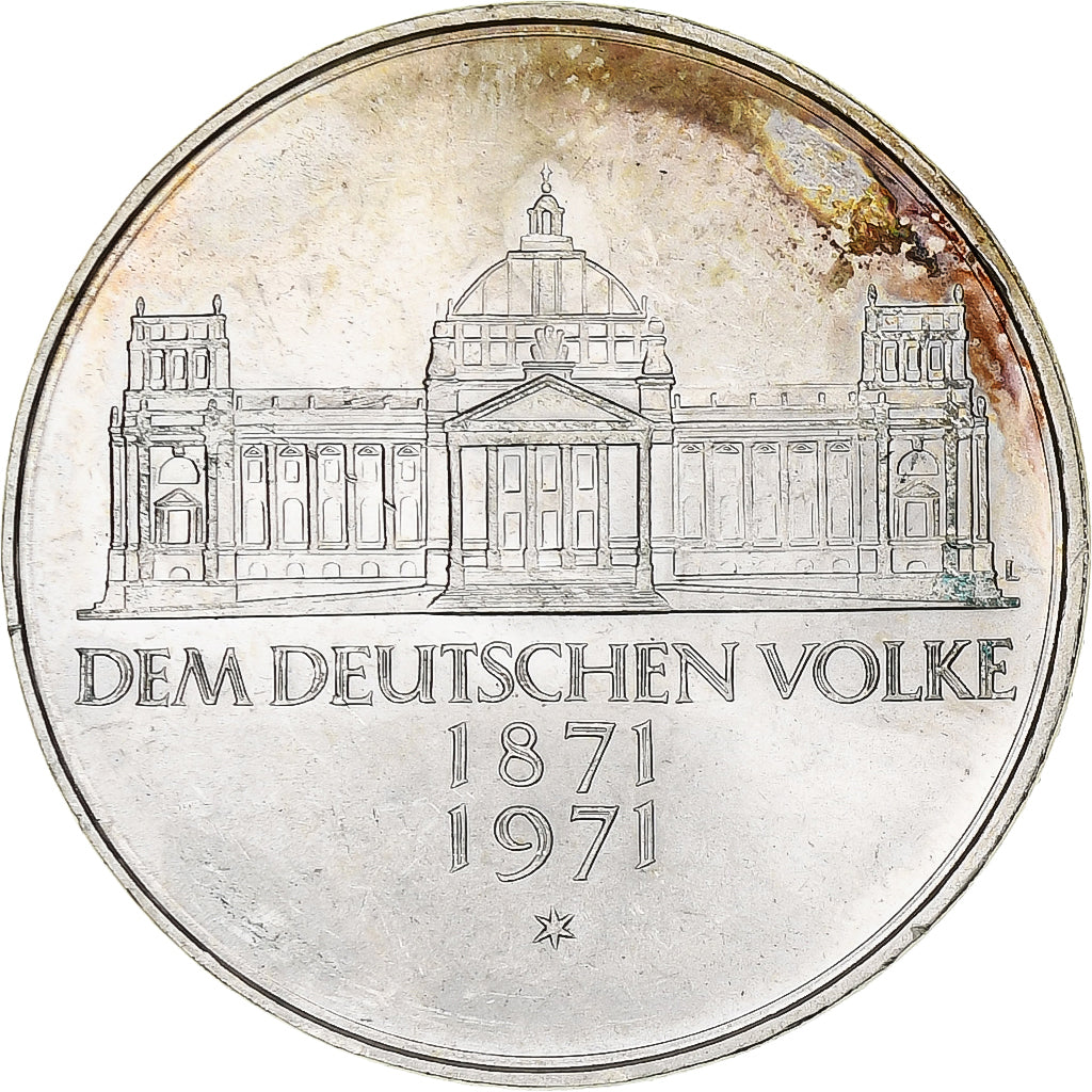 Coin, GERMANY - FEDERAL REPUBLIC, 5 Mark, 1971, Karlsruhe, Germany, AU(55-58)
