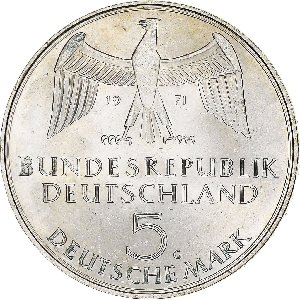 Moneta, GERMANIA - REPUBBLICA FEDERALE, 5 Mark, 1971, Karlsruhe, Germany, SPL