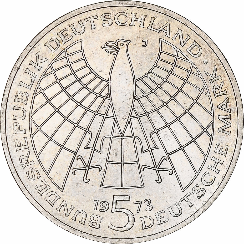Coin, GERMANY - FEDERAL REPUBLIC, 5 Mark, 1973, Hamburg, Germany, AU(55-58)