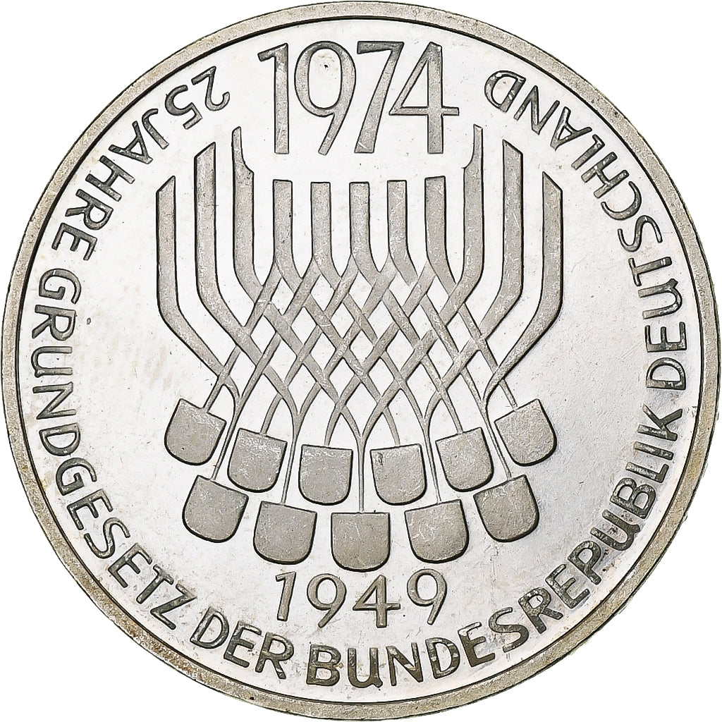 Coin, GERMANY - FEDERAL REPUBLIC, 5 Mark, 1974, Stuttgart, Germany, MS(63)
