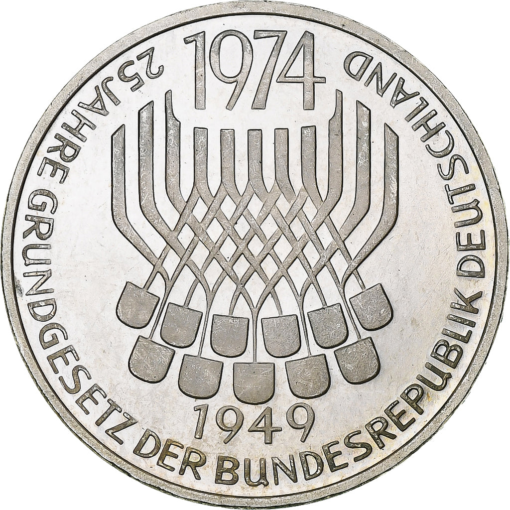 Coin, GERMANY - FEDERAL REPUBLIC, 5 Mark, 1974, Stuttgart, Germany, MS(63)