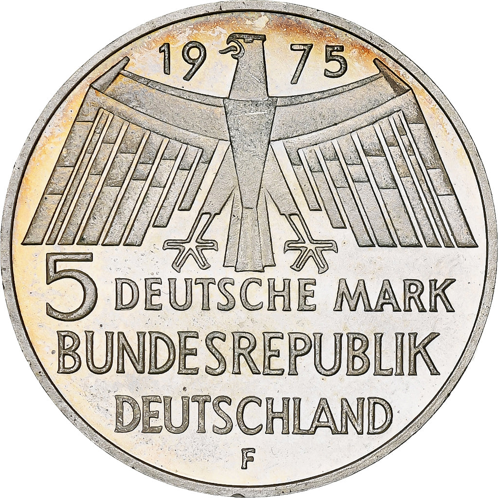 Coin, GERMANY - FEDERAL REPUBLIC, 5 Mark, 1975, Stuttgart, Germany, MS(63)