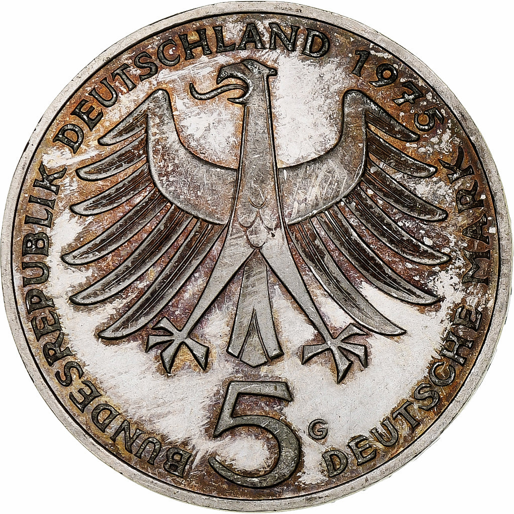 Moneta, GERMANIA - REPUBBLICA FEDERALE, 5 Mark, 1975, Karlsruhe, Germany, SPL