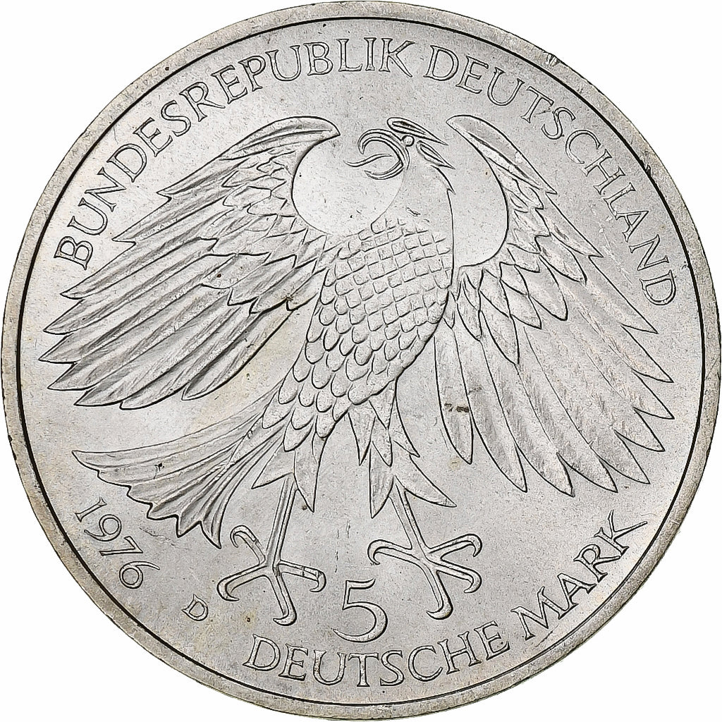 Coin, GERMANY - FEDERAL REPUBLIC, 5 Mark, 1976, Munich, Germany, MS(63), Silver