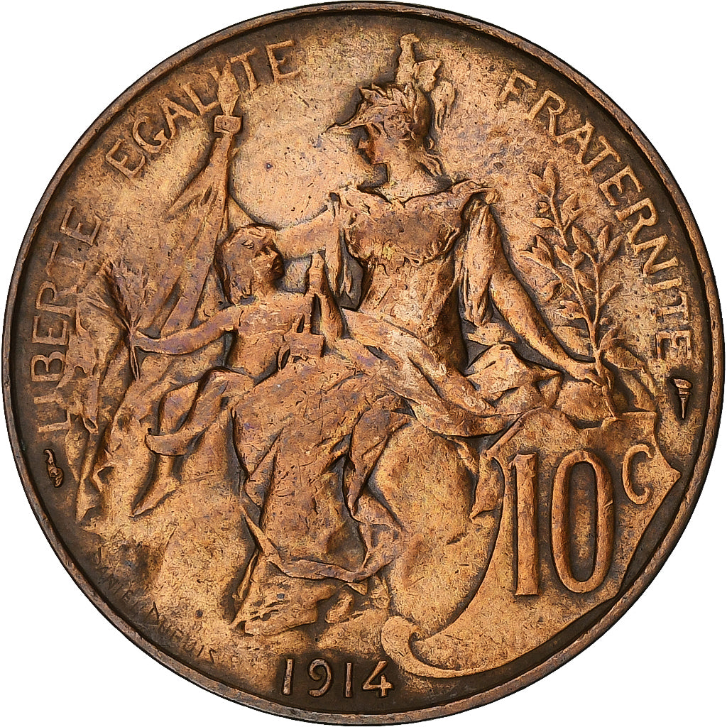 Monnaie, France, Dupuis, 10 Centimes, 1914, Paris, TB, Bronze, Gadoury:277