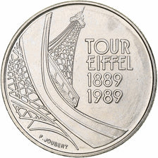 França, 5 Francs, Tour Eiffel, 1989, Paris, Níquel, AU(55-58), Gadoury:772