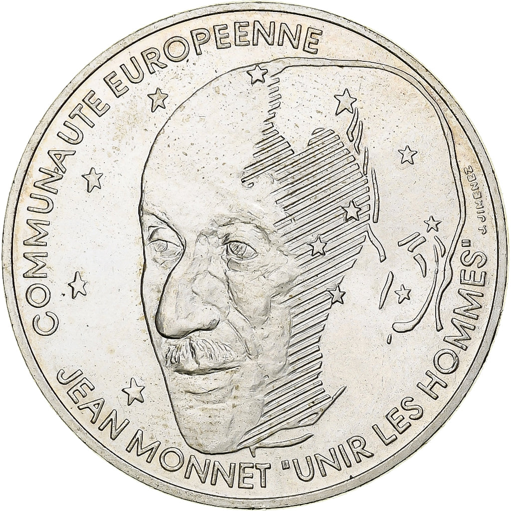 Münze, Frankreich, Jean Monnet, 100 Francs, 1992, Paris, VZ+, Silber, KM:1120