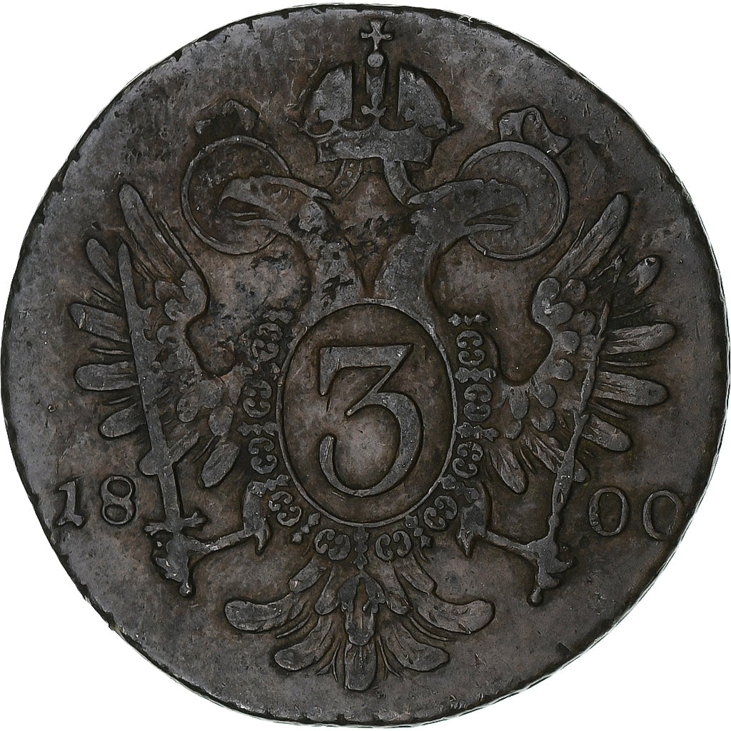 Coin, Austria, François II, 3 Kreuzer, 1800, Smolník, Slovakia, VF(20-25)
