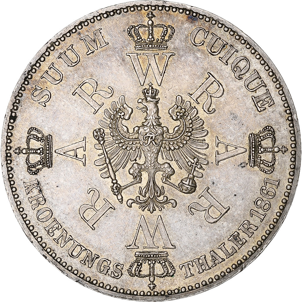 Monnaie, Etats allemands, PRUSSIA, Wilhelm I, Thaler, 1861, Berlin, SUP+