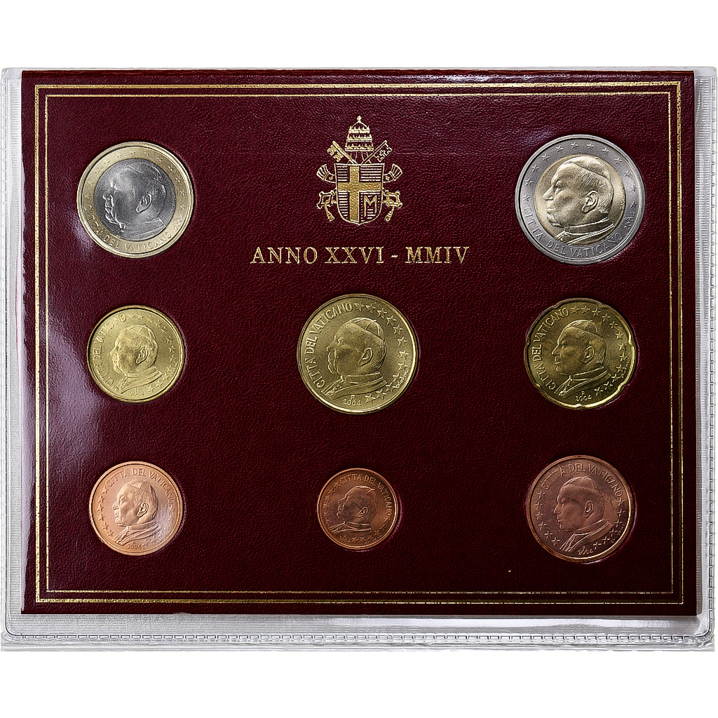 Vaticaan, 1 Cent to 2 Euro, Jean-Paul II, 2004, Rome, FDC, n.v.t.