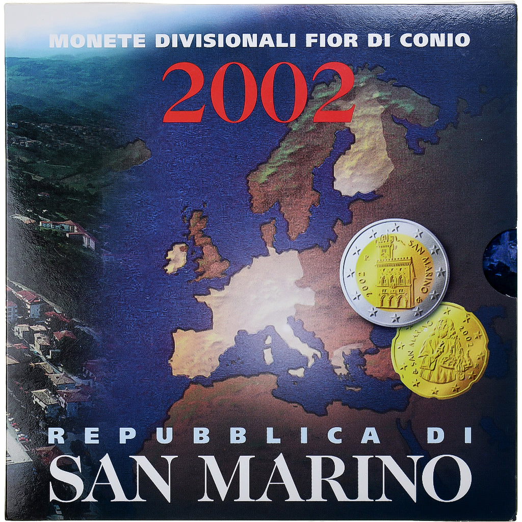 San Marino, 1 Cent to 2 Euro, 2002, Rome, FDC, Sin información